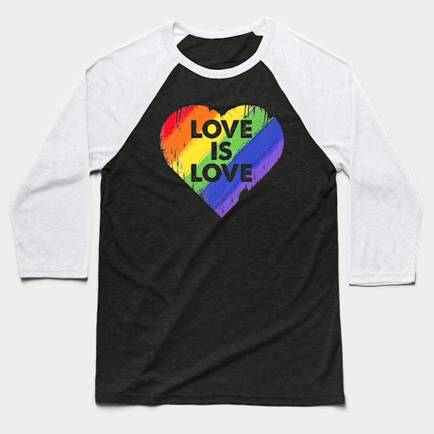 Love is Love LGBT Baseball T-Shirt by AllWellia